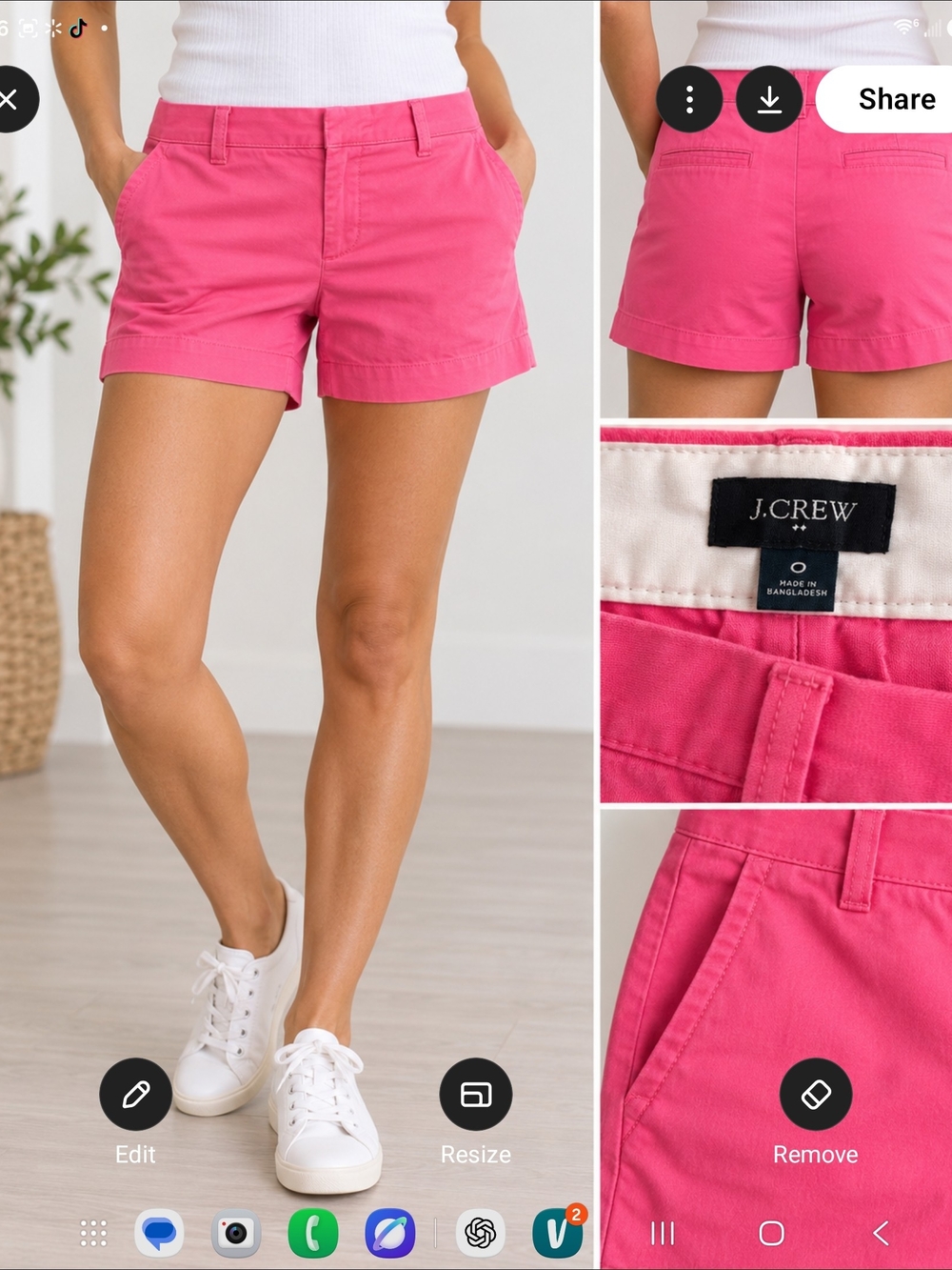 J. Crew Bright Pink Chino Shorts